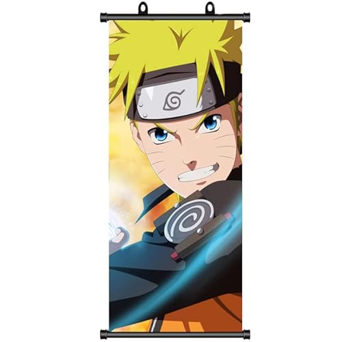 ZPPLD Naruto Poster,Naruto Rollbild,Anime Poster Großes,Anime Figur Videospiel Scroll,Stoff Poster für Wanddekoration, 70 * 30cm Manga Poster (Naruto Uzumaki) von ZPPLD