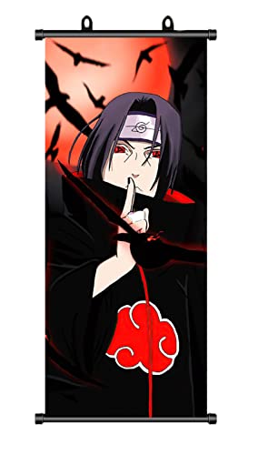 ZPPLD Naruto Poster,Naruto Rollbild,Anime Poster Großes,Naruto Itachi Uchiha Poster,Anime Figur Videospiel Scroll,Stoff Poster für Wanddekoration, 70 * 30cm Manga Poster von ZPPLD