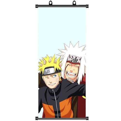 ZPPLD Naruto Poster,Naruto Rollbild,Anime Poster Großes,Naruto Jiraiya Poster,Anime Figur Videospiel Scroll,Stoff Poster für Wanddekoration, 70 * 30cm Manga Poster von ZPPLD