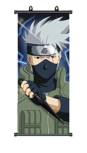 ZPPLD Naruto Poster,Naruto Rollbild,Anime Poster Großes,Naruto Kakashi Poster,Anime Figur Videospiel Scroll,Stoff Poster für Wanddekoration, 70 * 30cm Manga Poster von ZPPLD