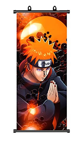 ZPPLD Naruto Poster,Naruto Rollbild,Anime Poster Großes,Naruto Pain Poster,Anime Figur Videospiel Scroll,Stoff Poster für Wanddekoration, 70 * 30cm Manga Poster von ZPPLD