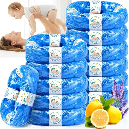 ZPQAODI 12 Stück Windeleimer Nachfüllkassetten, Nachfüllfolie Windeleimer,Duftend,Hervorragende Abdichtung,Windeleimer Nachfüllbeutel kompatibel mit Tommee Tippee Sangenic Tec Simplee Sangenic Twist von ZPQAODI
