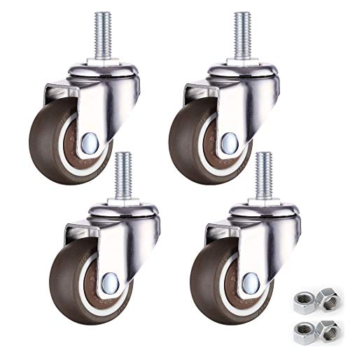 Möbelrolle 4Er Pack Schaft Rollen Räder, Tpe Gummi Bewegliche Schwenkrolle, 360 ° Schwenkbare Wagen Lenkrollenräder, M6 Gewindestiel, Kleine Lenkrollen, Kein Geräusch, Mit Schraube/Marble/32 von ZPQGRDUNC