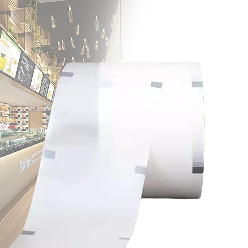 Cup Sealing Film Roll DegradableTea Cup Sealer Film 1 Rolle 1500 Stück For Bubble Boba Tee-Dichtung PLA Kunststoff Becher Durchmesser 90mm(3.54'')-95mm (3.74'') (Color : White) von ZPRMMN