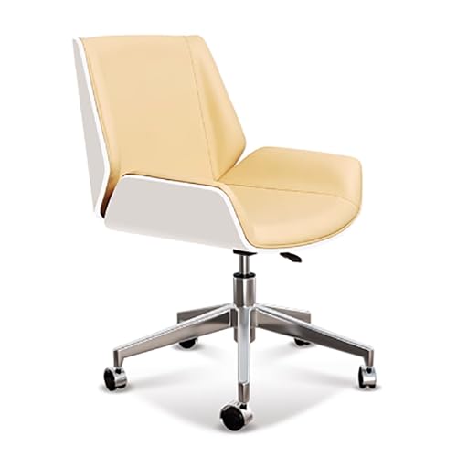 ZPRYZHD Moderner Bürostühle, Bürodrehstuhl, Ergonomischer Schreibtisch Drehstuhl mit Rädern, für Zuhause, Konferenz(Beige) von ZPRYZHD