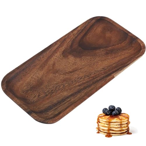 ZPSHYD Tablett aus Holz, Rechteckiges Servierplatten, Braunes Sushi Tablett, Snacks, Salat, Desserts, hölzerne Servierplatte für das Home Restaurant(25 * 12.5 * 2cm) von ZPSHYD