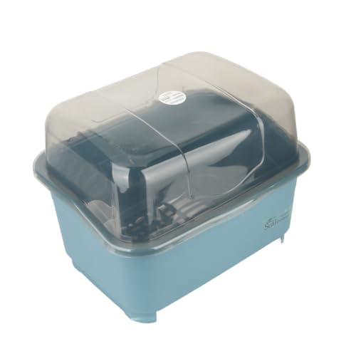 ZPSHYD Abtropfgestell mit Abtropffläche und transparentem Deckel, Geschirrschüssel-Besteckhalter, Organizer, Küchenaufbewahrungsbox, kompaktes Design für effizientes Abtropfen von ZPSHYD