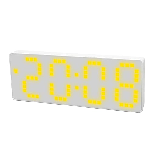 ZPSHYD Digitale Uhr Digitaler Wecker Einstellbare Helligkeit Gelb Ziffern Desktop LCD Elektronische Uhr mit Temperaturanzeige von ZPSHYD