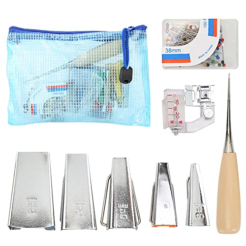 ZPSHYD Quilting Binding Presser Binding Tool Fabric Bias Tape Maker Quilting Presser Foot Set, DIY5 Sewing Binder Kit von ZPSHYD