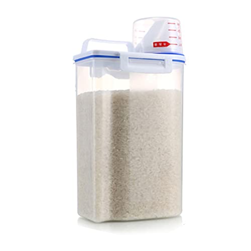 ZPSHYD Reisbehälter, 2 kg Fassungsvermögen, luftdichter BPA-Müslibehälter mit Messbecher-Deckel für Getreide, Mehl, Nüsse, transparenter Kunststofftank ZPSHYD Reisbehälter, 2 kg Fassungsvermögen, luftdichter BPA-Müslibehälter mit Messbecher-Deckel für Getreide, Mehl, Nüsse, transparenter Kunststofftank von ZPSHYD