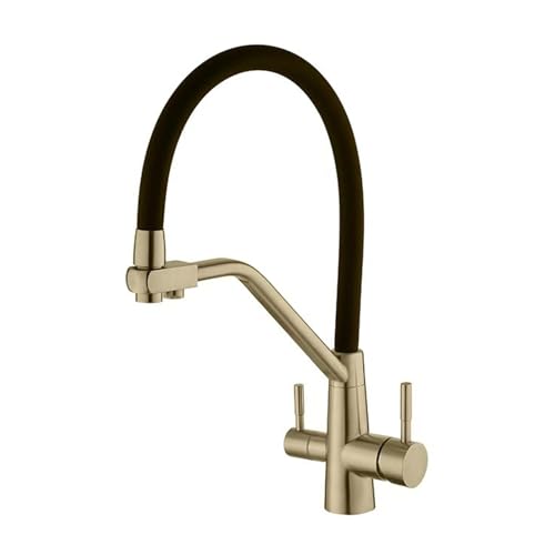 3 Wege Armatur Küche Spülenarmatur Doppelgriff 360° Schwenkbar Edelstahl-Gold Gebürstet 3 Wege Armatur Küche Spülenarmatur Doppelgriff 360° Schwenkbar Edelstahl-Gold Gebürstet von ZPSPZ
