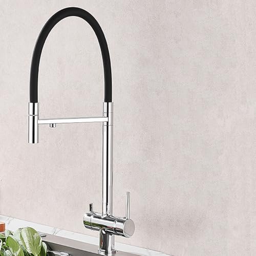 3 Wege Wasserhahn Küche Doppelgriff Schwenkbar Spülenarmatur Messing Wasser Kalt und Heiß-Verchromt 3 Wege Wasserhahn Küche Doppelgriff Schwenkbar Spülenarmatur Messing Wasser Kalt und Heiß-Verchromt von ZPSPZ