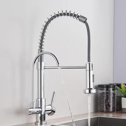 Armatur Küche 3 Wege Schwenkbar Wasser Kalt und Heiß Reines Wasser 2 Griffe 3 Wege Wasserhahn Osmose Messing-Verchromt Armatur Küche 3 Wege Schwenkbar Wasser Kalt und Heiß Reines Wasser 2 Griffe 3 Wege Wasserhahn Osmose Messing-Verchromt von ZPSPZ