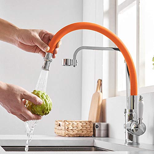 Küchenarmatur 3 Wege Wasserhahn Küche 3 in 1 Spültischarmatur Universell Heiß und Kalt Reines Wasser 2 Modi Messing 360° schwenkbar Direkt Trinkbarer Küchenhahn-Orange Küchenarmatur 3 Wege Wasserhahn Küche 3 in 1 Spültischarmatur Universell Heiß und Kalt Reines Wasser 2 Modi Messing 360° schwenkbar Direkt Trinkbarer Küchenhahn-Orange von ZPSPZ