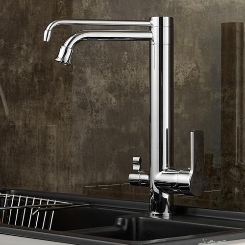 Küchenarmatur 3 Wege Wasserhahn Messing 2 Griffe 3 Wege Küchenwasserhahn Schwenkbar Einzelloch-Verchromt Küchenarmatur 3 Wege Wasserhahn Messing 2 Griffe 3 Wege Küchenwasserhahn Schwenkbar Einzelloch-Verchromt von ZPSPZ