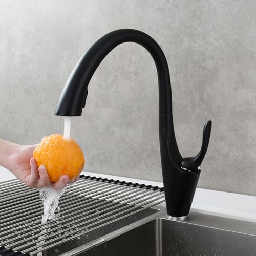Spültischarmatur mit Brause Ausziehbar Messing 2 Modus 360° Schwenkbar Küchenarmatur Ausziehbar Flexibel Einzelloch-Schwarz Spültischarmatur mit Brause Ausziehbar Messing 2 Modus 360° Schwenkbar Küchenarmatur Ausziehbar Flexibel Einzelloch-Schwarz von ZPSPZ