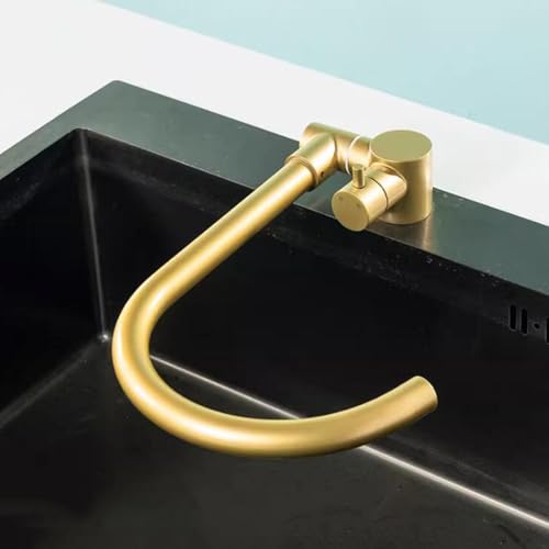 Wasserhahn Küche Vorfenster Klappbar Edelstahl Schwenkbar Wasser Kalt und Heiß-Gold Gebürstet Wasserhahn Küche Vorfenster Klappbar Edelstahl Schwenkbar Wasser Kalt und Heiß-Gold Gebürstet von ZPSPZ