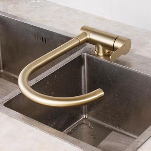 Wasserhahn Küche Vorfenster Klappbar Schwenkbar Vorfenster Armatur Küche Klappbar Edelstahl Wasser Kalt und Heiß-Gold Gebürstet Wasserhahn Küche Vorfenster Klappbar Schwenkbar Vorfenster Armatur Küche Klappbar Edelstahl Wasser Kalt und Heiß-Gold Gebürstet von ZPSPZ