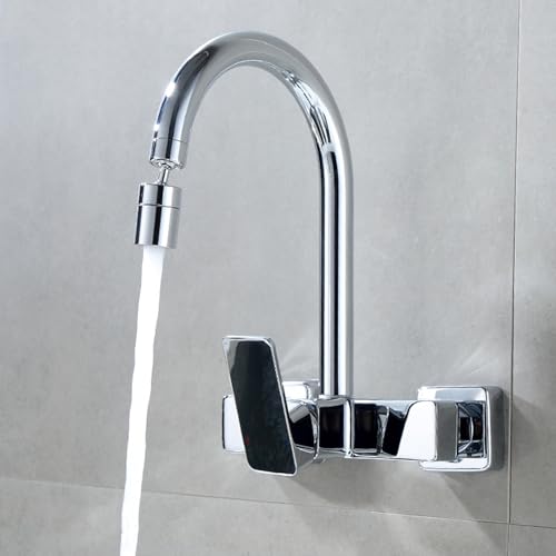 Wasserhahn Küche Wandmontage Verchromte Küchenspüle Wasserhahn 2 Modus Messing-Verchromt von ZPSPZ