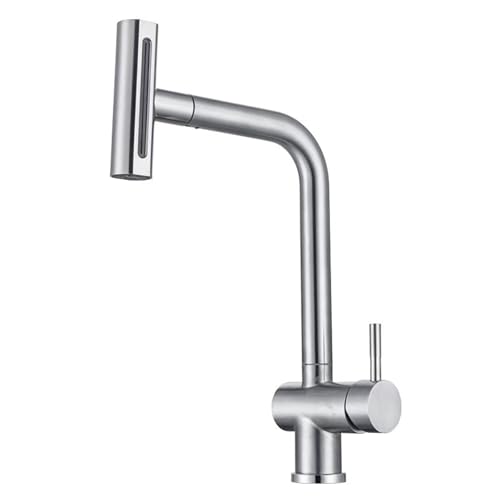 Wasserhahn Küche mit Ausziehbarer Brause Edelstahl 4 Modus Spültischarmatur Ausziehbar-Gebürstet von ZPSPZ