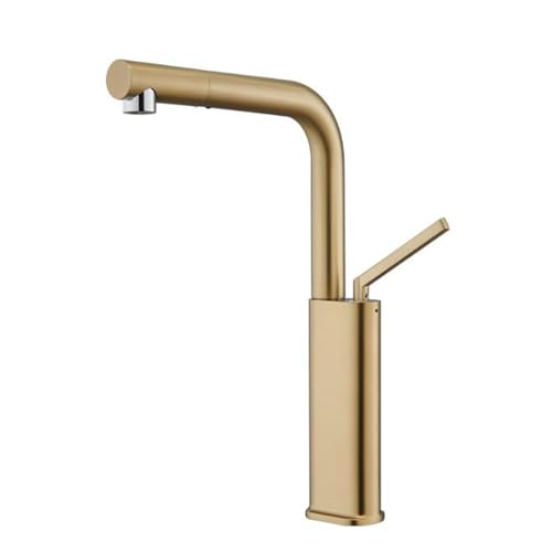 Wasserhahn Küche mit Brause Ausziehbar Messing Mischbatterie Küche Ausziehbar Schwenkbar Wasser Kalt und Heiß Dual Modus-Gold Gebürstet Wasserhahn Küche mit Brause Ausziehbar Messing Mischbatterie Küche Ausziehbar Schwenkbar Wasser Kalt und Heiß Dual Modus-Gold Gebürstet von ZPSPZ