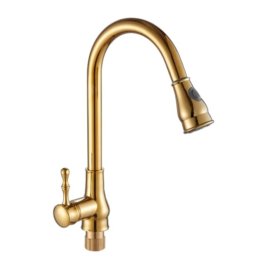 küchenarmatur mit brause ausziehbar spülenarmatur Gold mischbatterie küche ausziehbar Rotierend Eingriff Einzelloch Messing-Gold küchenarmatur mit brause ausziehbar spülenarmatur Gold mischbatterie küche ausziehbar Rotierend Eingriff Einzelloch Messing-Gold von ZPSPZ