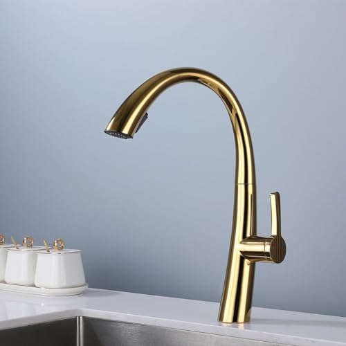 küchenarmatur mit brause ausziehbar spülenarmatur Rotierend mischbatterie küche ausziehbar Einzelgriff Wasser Kalt und Heiß Messing-Gold küchenarmatur mit brause ausziehbar spülenarmatur Rotierend mischbatterie küche ausziehbar Einzelgriff Wasser Kalt und Heiß Messing-Gold von ZPSPZ