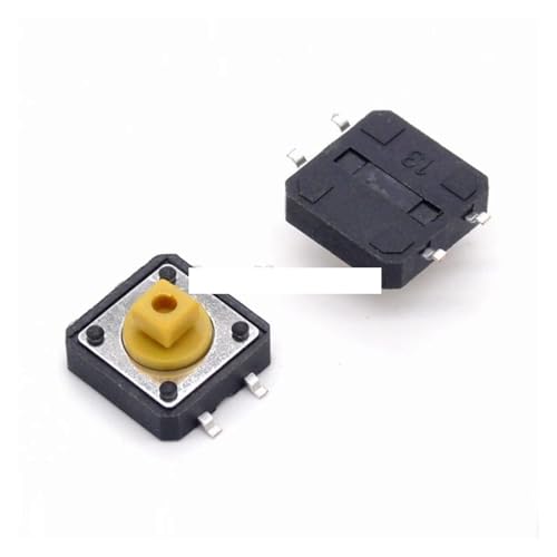 100PCS Tactile Push Button Switch Momentary 12 * 12 * 7.3MM switch button SMT Yellow Square head von ZPTPNGWH