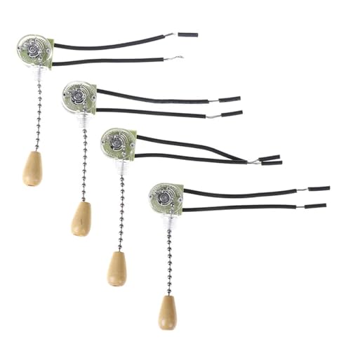 4pcs Wall Light Pull Switch Home Ceiling Fan Lamp Pull Chain Cord Switch Set Replacement Tools 3A/250V von ZPTPNGWH