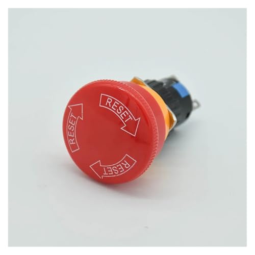 5pcs Red Mushroom DC 30V 5A / AC 250V 3A Emergency Stop/e-stop Push Button Switch 3pins NO+NC when pressed, twist to release von ZPTPNGWH