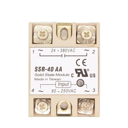 ZPTPNGWH 1 pcs SSR-40 AC-AC Metal Base Solid State Relay Moudle SSR-40AA 40A Output AC 24-380V von ZPTPNGWH