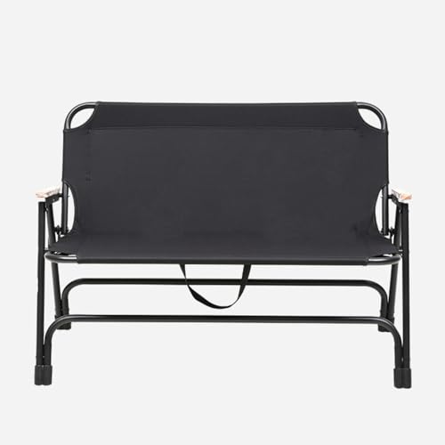 Double Folding Camping Chair, Portable Outdoor 2 Sofa Chair with Wooden Armrests, for Backpack Travel, Beach Leisure and Sports Travel(Schwarz,Style A) von ZPVXRVQ