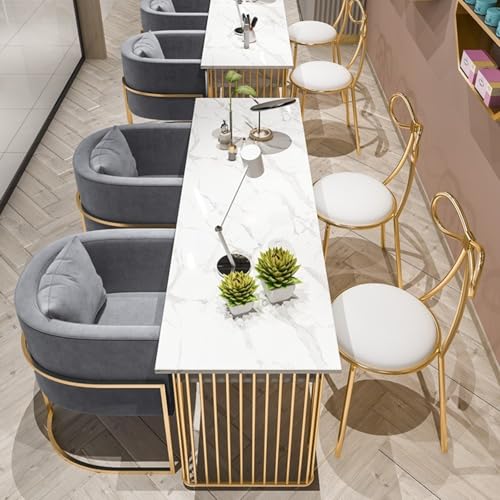 Professioneller Manikürtisch, Nail Desk Workstation Im Einfachen Stil, Nail Makeup Desk mit Offenem Regal, Salon Spa Nageltisch Station(120x45x78cm) von ZPVXRVQ