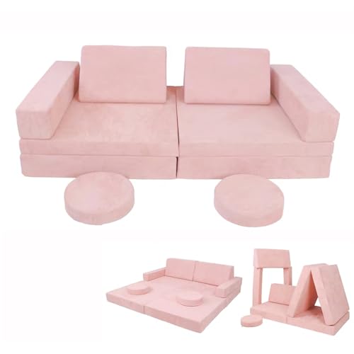 ZPVXRVQ 8-teilige Kinder-Wandelsofa-Kombination, Schaumstoff-Spielzeugset, modulares Kinder-Schlafsofa, geeignet für Spielzimmer und Wohnzimmer von ZPVXRVQ