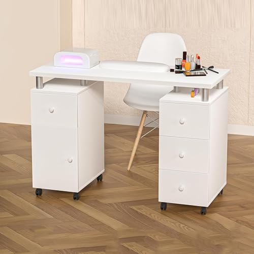 ZPVXRVQ Beweglicher Geräumiger Stauraum Maniküre-Nageltisch, 8 Abschließbare Rollen Maniküre Station mit Handgelenk-Pad, Nail Art Storage 4 Schubladen für Salon ZPVXRVQ Beweglicher Geräumiger Stauraum Maniküre-Nageltisch, 8 Abschließbare Rollen Maniküre Station mit Handgelenk-Pad, Nail Art Storage 4 Schubladen für Salon von ZPVXRVQ