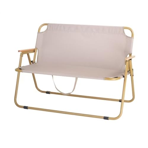 ZPVXRVQ Doppel-Campingstuhl für Erwachsene, Vollständig Gepolsterte Klappstühle Loveseat mit Armlehnen und Getränkehaltern, Großer, Strapazierfähiger Outdoor-Terrassenstuhl(Khaki) von ZPVXRVQ