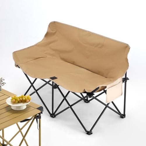 ZPVXRVQ Doppelter Camping-Loveseat-Stuhl für Erwachsene, Robuste, Bequeme Couch für 2 Personen mit Staufach, Klappbarer, Tragbarer Outdoor-Stuhl von ZPVXRVQ