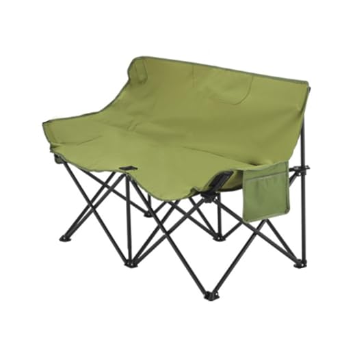 ZPVXRVQ Klappbarer Doppel-Campingstuhl, Übergroßer Loveseat-Stuhl, Robuster Tragbarer Gartenstuhl mit Stauraum für Garten, Angeln, Rasen, Tailgating(Green) von ZPVXRVQ