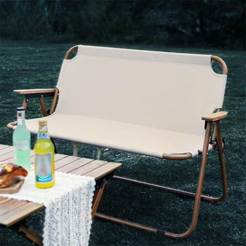 ZPVXRVQ Klappbarer Loveseat-Campingstuhl für 2 Personen Doppelter Outdoor-Strandstuhl Aus Aluminium mit Armlehnen, Kompakter Picknickstuhl von ZPVXRVQ