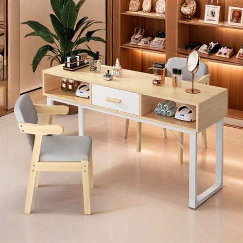ZPVXRVQ Maniküre Tisch Moderner Professioneller Doppelnageltisch mit Aufbewahrungsschubladen Hölzerne Nail Art Workstation(100x40x78cm) von ZPVXRVQ