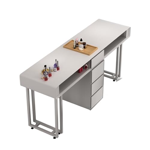 ZPVXRVQ Maniküre Tisch Nagelschreibtisch, Hölzerne Professionelle Spa Salon Nagel Tech Tisch Station, Schönheit Nail Art Workstation mit Schubladen 3 Tier Locker(140x40x78cm) von ZPVXRVQ