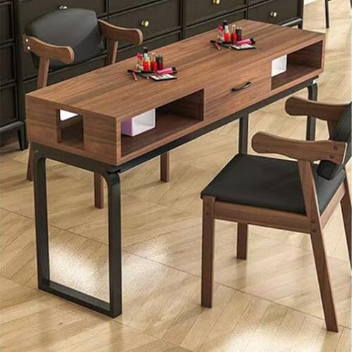 ZPVXRVQ Manikürtisch Aus Massivholz, Moderner Professioneller Salon-Nagelkunst-Tisch, Metallständer Makeup Dressing Station Beauty Workstation(Style 1,80x40x78cm) von ZPVXRVQ