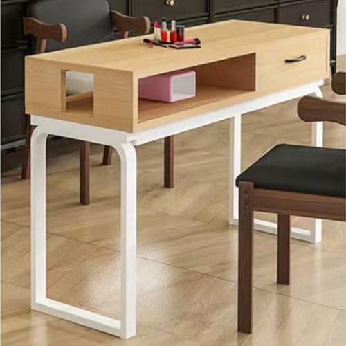 ZPVXRVQ Manikürtisch Aus Massivholz, Moderner Professioneller Salon-Nagelkunst-Tisch, Metallständer Makeup Dressing Station Beauty Workstation(Style 2,100x40x78cm) von ZPVXRVQ
