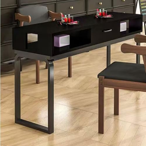ZPVXRVQ Manikürtisch Aus Massivholz, Moderner Professioneller Salon-Nagelkunst-Tisch, Metallständer Makeup Dressing Station Beauty Workstation(Style 3,80x40x78cm) von ZPVXRVQ