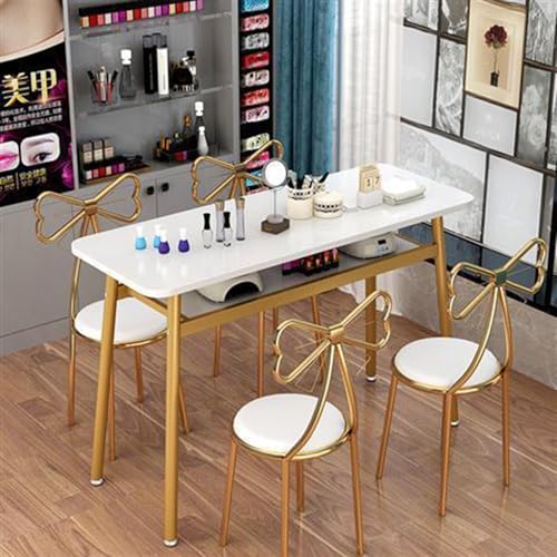 ZPVXRVQ Modern Art Manikürtisch mit Offenem Regal Schönheitssalon Spa Nagelschreibtisch Nail Tech Workstation für Zuhause und Maniküre-Shop(120) von ZPVXRVQ