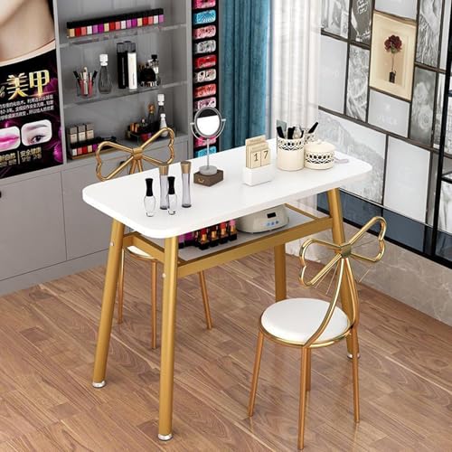 ZPVXRVQ Modern Art Manikürtisch mit Offenem Regal Schönheitssalon Spa Nagelschreibtisch Nail Tech Workstation für Zuhause und Maniküre-Shop(80cm) von ZPVXRVQ