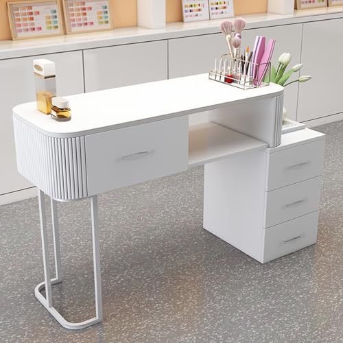 ZPVXRVQ Moderner Nagelstudio-Schreibtisch mit Aufbewahrungsschubladen Holz-Arbeitsplatz Lackfreie Platte Arbeitsplatte Professioneller Manikürtisch für Beauty Spa(Style 2,100) von ZPVXRVQ