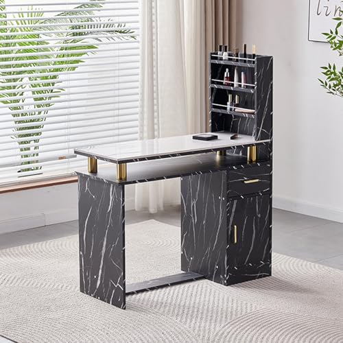 ZPVXRVQ Nageldesign-Schreibtisch für Spa Schönheitssalon Hölzerne PC Laptop Tisch Schreibarbeitsplatz mit Lagerung Bücherregale Computer-Schreibtisch(Style 1) von ZPVXRVQ