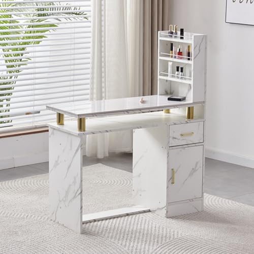 ZPVXRVQ Nageldesign-Schreibtisch für Spa Schönheitssalon Hölzerne PC Laptop Tisch Schreibarbeitsplatz mit Lagerung Bücherregale Computer-Schreibtisch(Style 3) von ZPVXRVQ