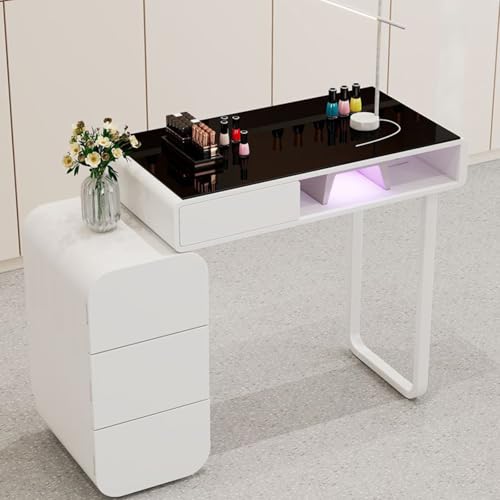 ZPVXRVQ Professioneller Nageltechniker-Schreibtisch Moderner Manikürtisch mit 4 Schubladen, für Home Beauty Salon und Spa-Arbeitsplätze(Style 1) von ZPVXRVQ